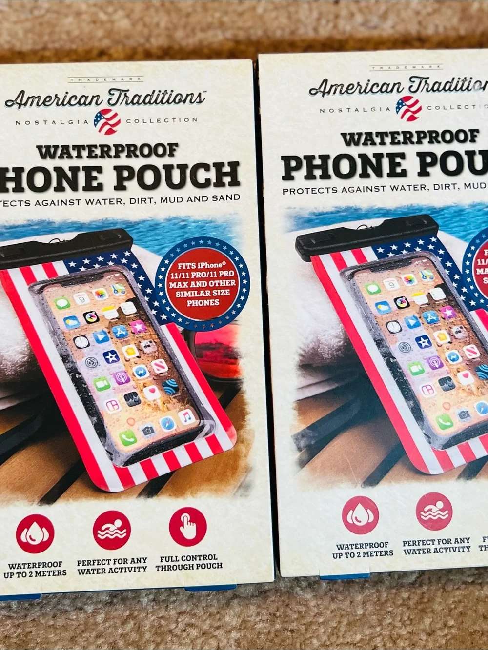 New American Traditions Waterproof Phone Pouch - Fits iPhone 11 Pro Max & More